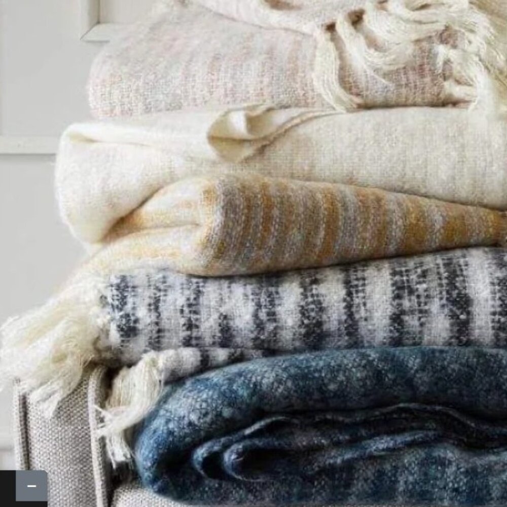 Blue West Elm Cozy Space Dyed Throw